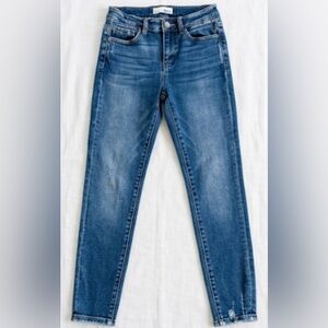 VERVET Jeans Womens Size 27 High Rise Skinny Medium Wash Distressed Raw Hem